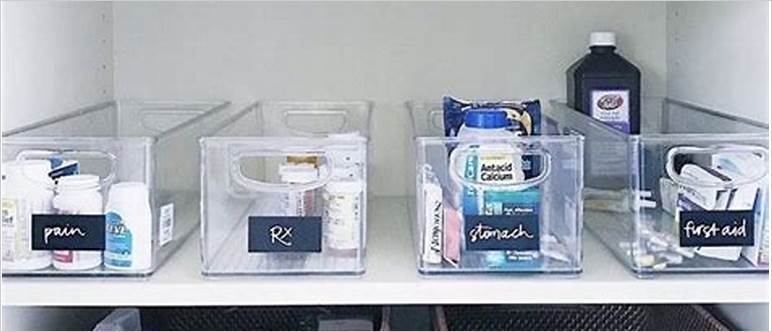 Storage for medicine bottles